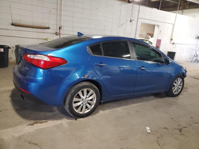 KNAFX4A80E5055590 - 2014 KIA FORTE EX BLUE photo 3