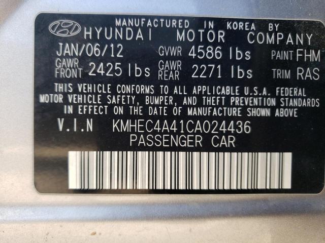 KMHEC4A41CA024436 - 2012 HYUNDAI SONATA HYBRID SILVER photo 12