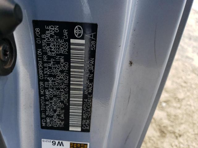 JTKDE167180271960 - 2008 TOYOTA SCION TC 蓝色 照片 12