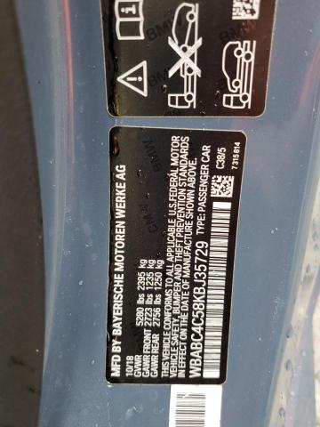 WBABC4C58KBJ35729 - 2019 BMW M850XI BLUE photo 12