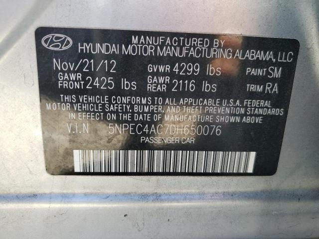 5NPEC4AC7DH650076 - 2013 HYUNDAI SONATA SE SILVER photo 12