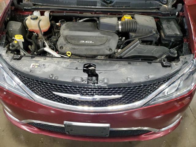 2C4RC1BG1HR509286 - 2017 CHRYSLER PACIFICA TOURING L MAROON photo 12