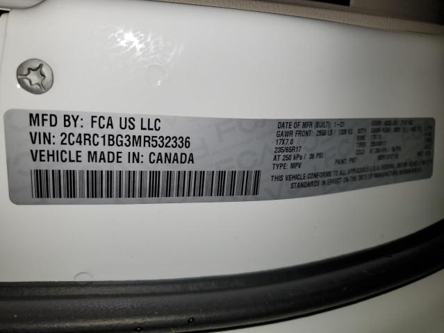 2C4RC1BG3MR532336 - 2021 CHRYSLER PACIFICA TOURING L WHITE photo 13