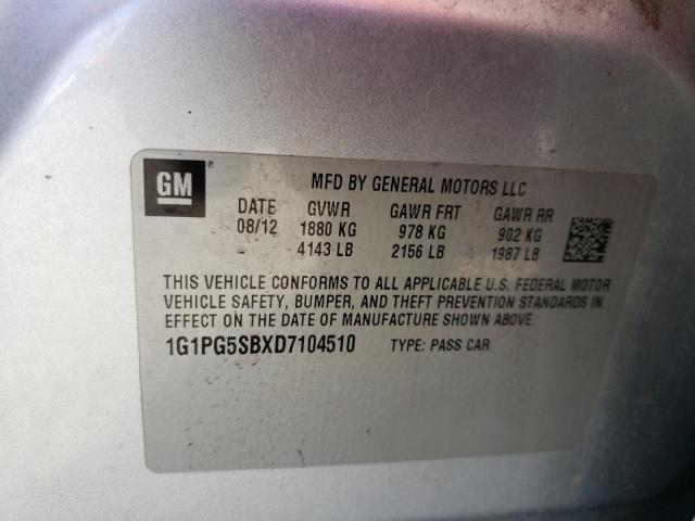 1G1PG5SBXD7104510 - 2013 CHEVROLET CRUZE LTZ SILVER photo 12