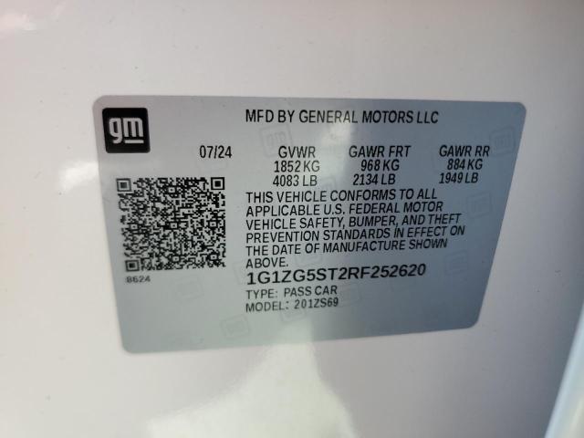 1G1ZG5ST2RF252620 - 2024 CHEVROLET MALIBU RS WHITE photo 12