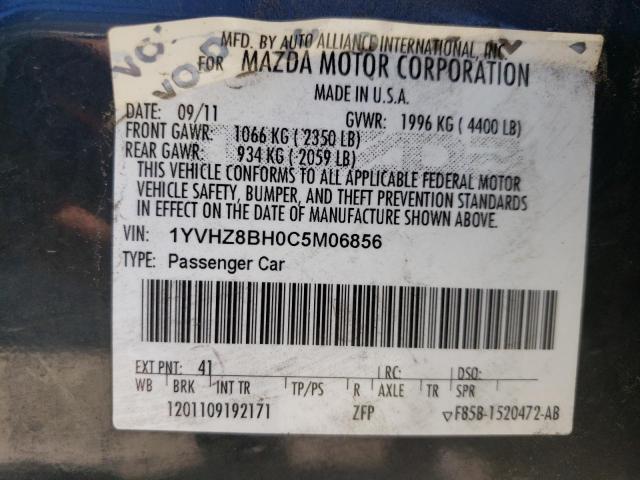 1YVHZ8BH0C5M06856 - 2012 MAZDA 6 I Boz foto 12