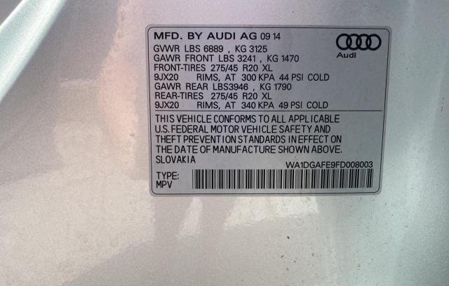 WA1DGAFE9FD008003 - 2015 AUDI Q7 PRESTIGE SILVER photo 10
