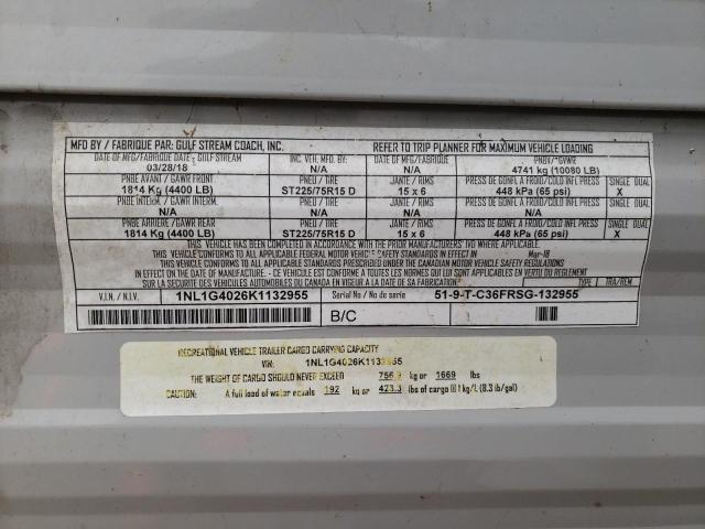 1NL1G4026K1132955 - 2019 CAMPER TRAILER GRAY photo 10