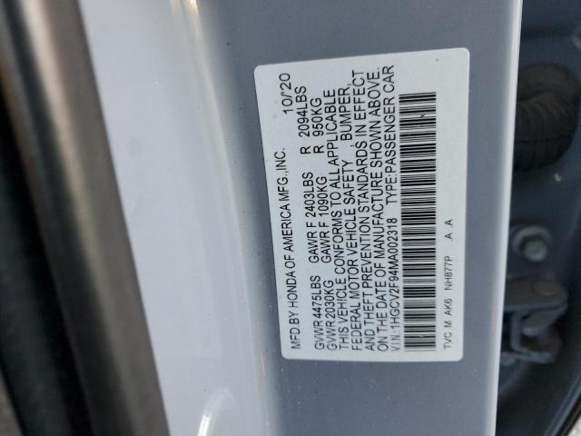 1HGCV2F94MA002318 - 2021 HONDA ACCORD TOURING GRAY photo 12