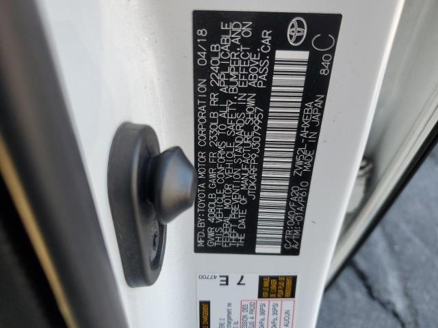 JTDKARFP9J3079957 - 2018 TOYOTA PRIUS PRIM თეთრი ფოტო 13