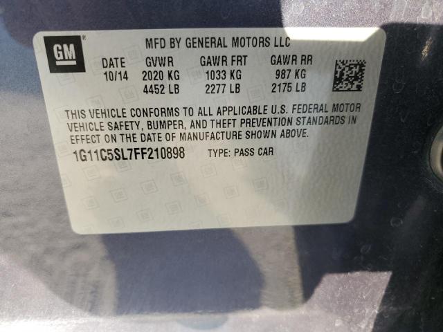 1G11C5SL7FF210898 - 2015 CHEVROLET MALIBU 1LT Көк фото 12