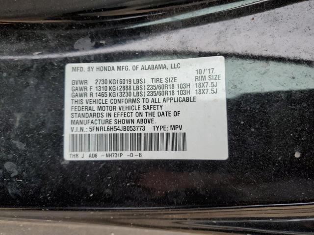 5FNRL6H54JB053773 - 2018 HONDA ODYSSEY EX BLACK photo 13