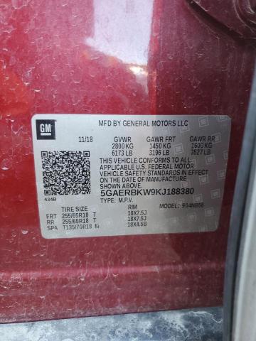 5GAERBKW9KJ188380 - 2019 BUICK ENCLAVE ESSENCE მუქწითელი ფოტო 13