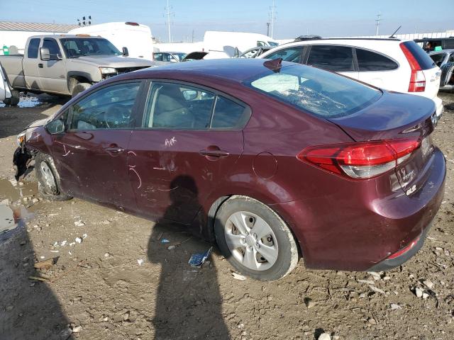 3KPFL4A79JE248437 - 2018 KIA FORTE LX BURGUNDY photo 2