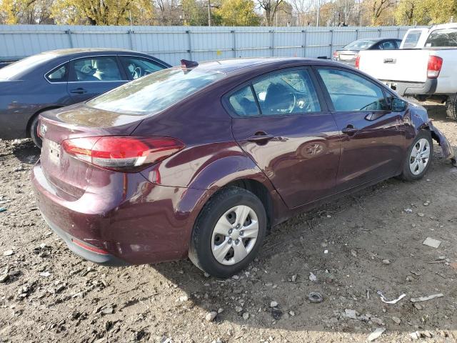 3KPFL4A79JE248437 - 2018 KIA FORTE LX BURGUNDY photo 3