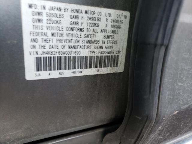 JH4KB2F69AC001690 - 2010 ACURA RL SILVER photo 12