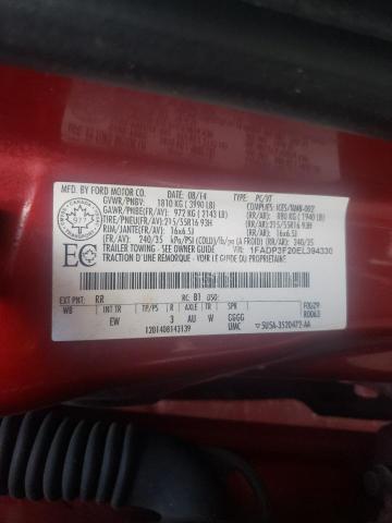 1FADP3F20EL394330 - 2014 FORD FOCUS SE RED photo 12