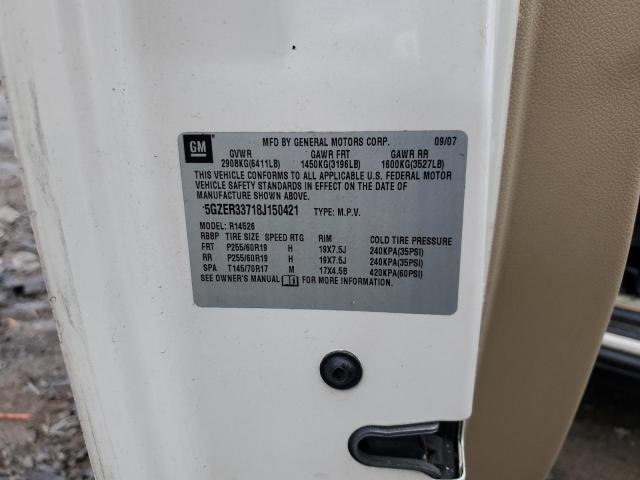 5GZER33718J150421 - 2008 SATURN OUTLOOK XR WHITE photo 13