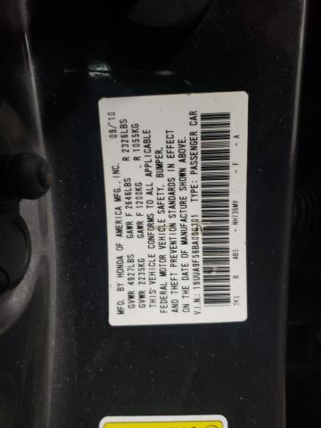 19UUA9F56BA000301 - 2011 ACURA TL GRAY photo 12