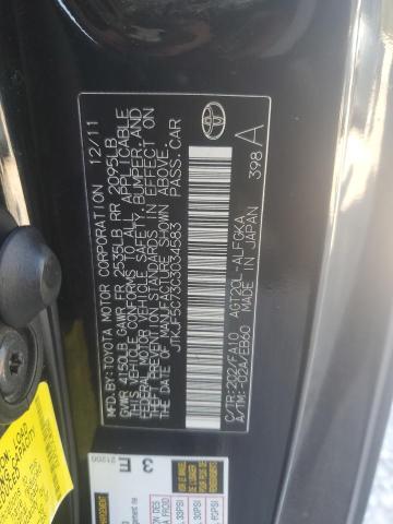 JTKJF5C73C3034583 - 2012 TOYOTA SCION TC შავი ფოტო 12