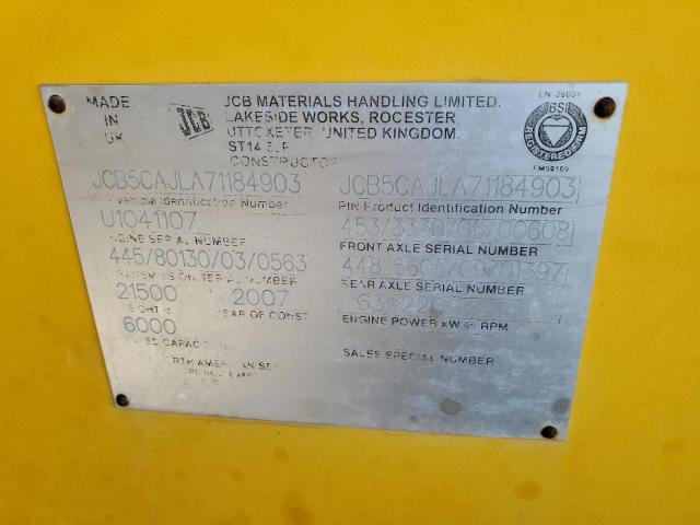 JCB5CAJLA71184903 - 2008 JCB FORKLIFT YELLOW photo 10