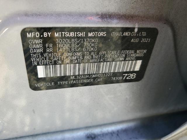 ML32AUHJ9MH011227 - 2021 MITSUBISHI MIRAGE ES SILVER photo 12