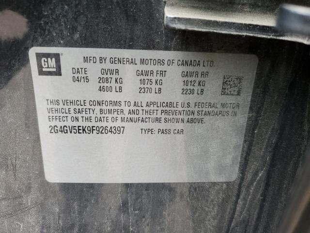 2G4GV5EK9F9264397 - 2015 BUICK REGAL 黑色 照片 12