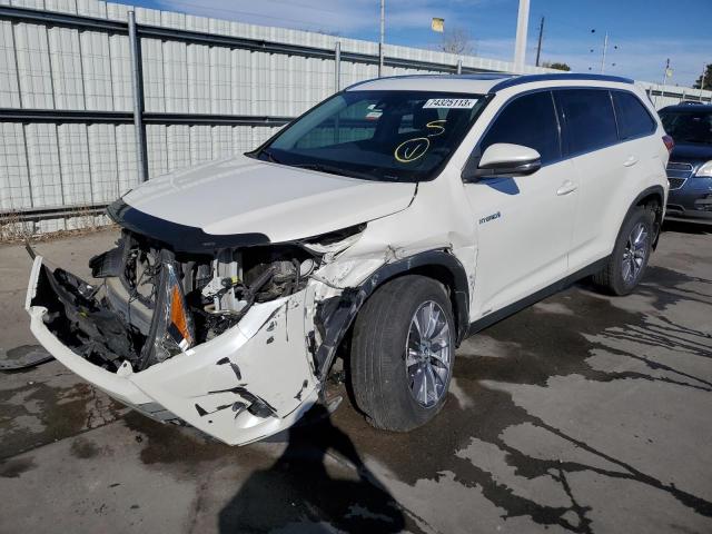 5TDJGRFH6KS054341 - 2019 TOYOTA HIGHLANDER HYBRID WHITE photo 1