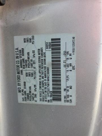 1FTZX17W1WKC30081 - 1998 FORD F150 SILVER photo 12
