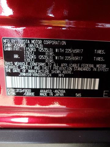 JTMH1RFV8ND088724 - 2022 TOYOTA RAV4 LE RED photo 13