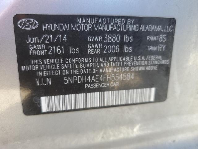 5NPDH4AE4FH554584 - 2015 HYUNDAI ELANTRA SE SILVER photo 13