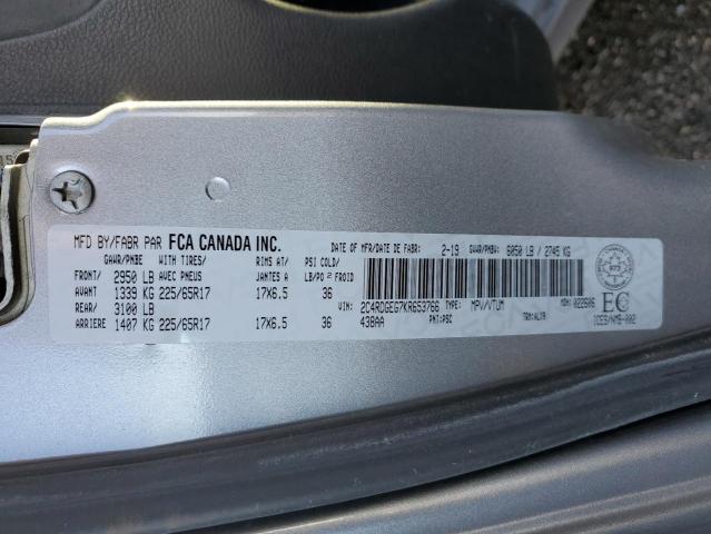 2C4RDGEG7KR653766 - 2019 DODGE GRAND CARA GT SILVER photo 13