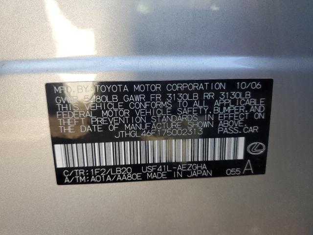 JTHGL46F175002313 - 2007 LEXUS LS 460L SILVER photo 12