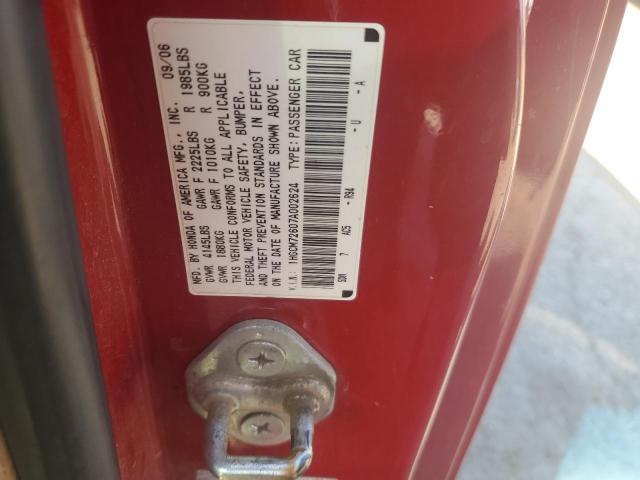 1HGCM72607A002624 - 2007 HONDA ACCORD EX RED photo 12