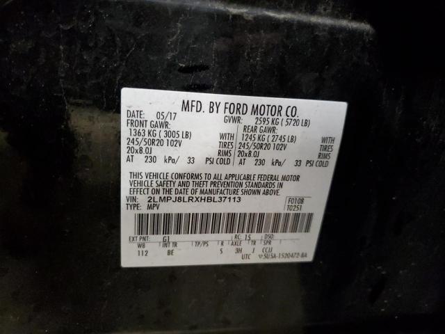 2LMPJ8LRXHBL37113 - 2017 LINCOLN MKX RESERVE أسود صورة 13