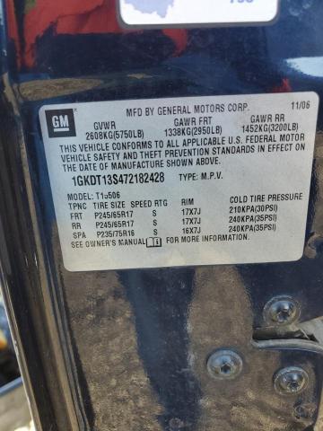 1GKDT13S472182428 - 2007 GMC ENVOY BLUE photo 13