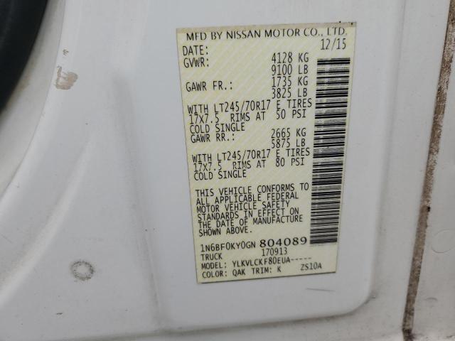 1N6BF0KY0GN804089 - 2016 NISSAN NV 1500 S CREAM photo 13