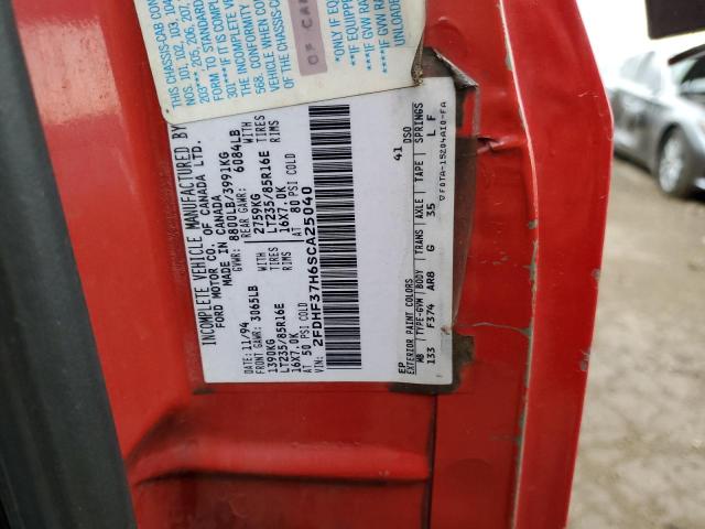 2FDHF37H6SCA25040 - 1995 FORD F350 Czerwony zdjęcie 12