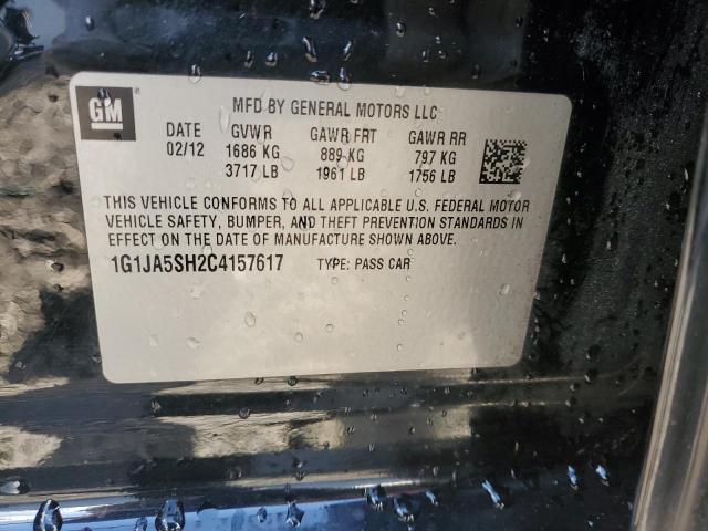 1G1JA5SH2C4157617 - 2012 CHEVROLET SONIC LS 黑色 照片 12