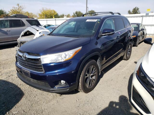 5TDJKRFH6GS346576 - 2016 TOYOTA HIGHLANDER XLE BLUE photo 1