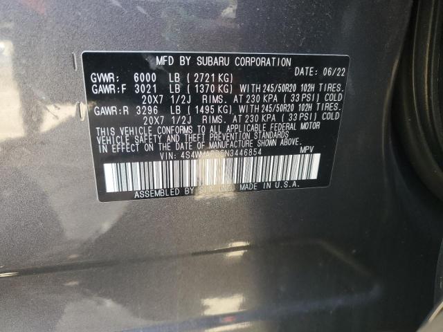 4S4WMAPD5N3446854 - 2022 SUBARU ASCENT LIMITED GRAY photo 13