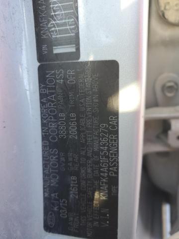 KNAFK4A61F5436279 - 2015 KIA FORTE LX SILVER photo 12