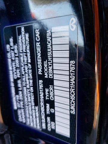 SJKCH5CR1HA017678 - 2017 INFINITI QX30 BASE BLACK photo 12