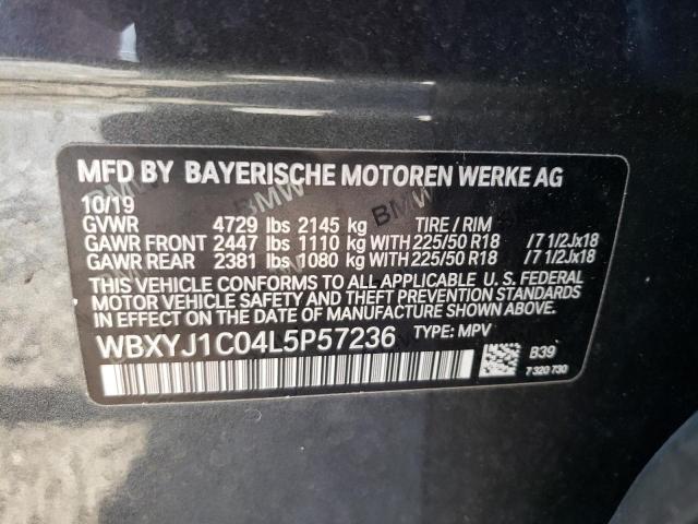 WBXYJ1C04L5P57236 - 2020 BMW X2 XDRIVE28I GRAY photo 13