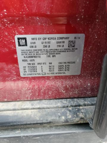 KL4CJBSB8FB031783 - 2015 BUICK ENCORE CONVENIENCE 红色 照片 13