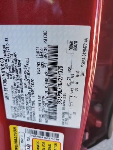 3FA6P0G73GR274320 - 2016 FORD FUSION S RED photo 13