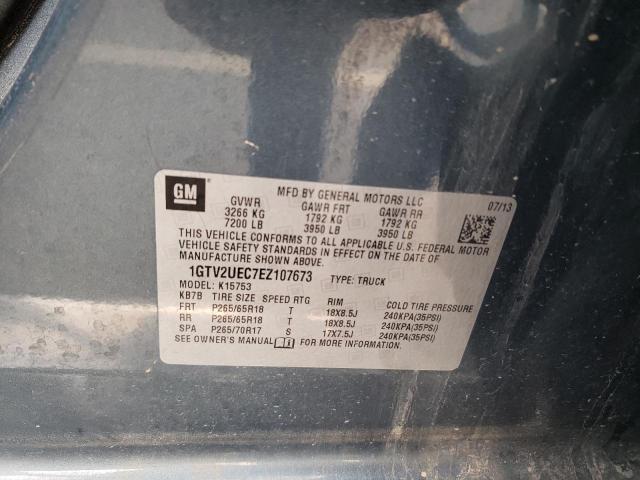 1GTV2UEC7EZ107673 - 2014 GMC SIERRA K1500 SLE SILVER photo 12