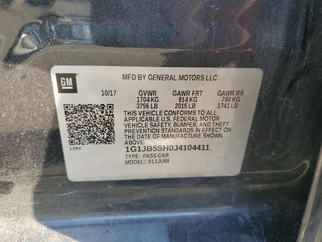 1G1JB5SH0J4104411 - 2018 CHEVROLET SONIC LS 灰色 照片 12