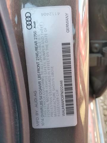 WAUHMAFC6FN022446 - 2015 AUDI A6 PRESTIGE BROWN photo 13