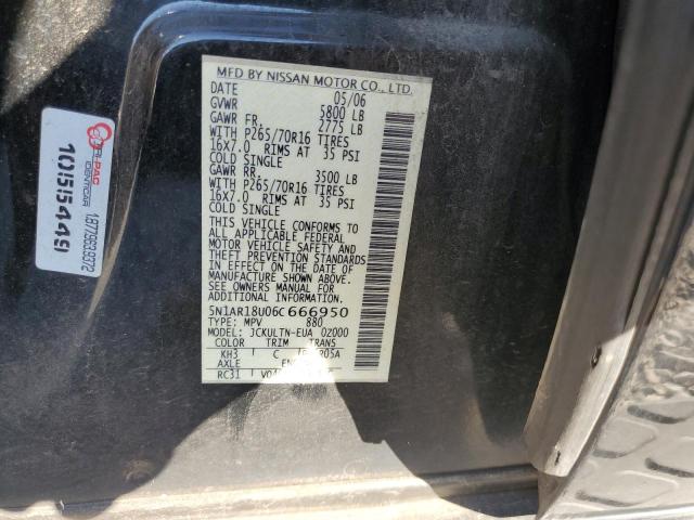 5N1AR18U06C666950 - 2006 NISSAN PATHFINDER LE 黑色 照片 13